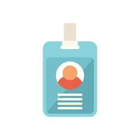 Work id card icon flat vector. Event time vector