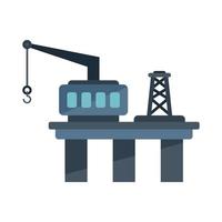 Ship rig icon flat vector. Gas platform vector