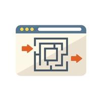Web page search icon flat vector. Creative problem vector