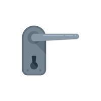 Iron door handle icon flat vector. Key latch vector