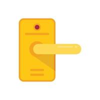 Exit door handle icon flat vector. Lock latch vector