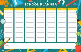 School Planner Template vector