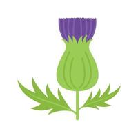 Seed thistle icon flat vector. Stem marian vector