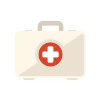 First aid kit icon flat vector. Family health vector