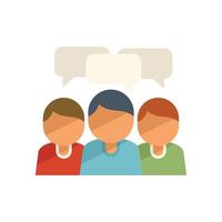 People group icon flat vector. Social meeting vector