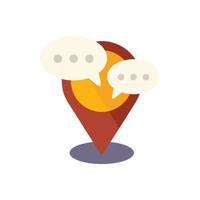 Forum location icon flat vector. Online chat vector