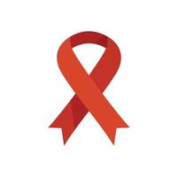 Charity ribbon icon flat vector. Help hand vector