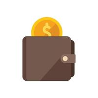 Money wallet icon flat vector. Charity donate vector