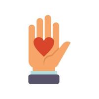 Help heart donation icon flat vector. Solidarity money vector
