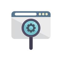 Web solution search icon flat vector. Creative problem vector