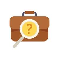 Job search bag icon flat vector. Online interview vector