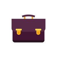 Work suitcase icon flat vector. Business bag vector