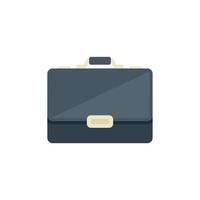 Leather briefcase icon flat vector. Work bag vector