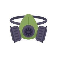 Gas mask icon flat vector. Army toxic vector