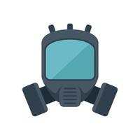 Gas mask helmet icon flat vector. Toxic air vector