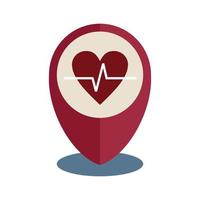 telemedicina gps punto icono vector plano. Salud médica