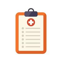 Patient clipboard icon flat vector. Family health vector