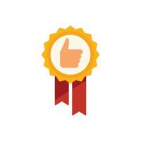 Rate thumb up icon flat vector. Customer trust vector