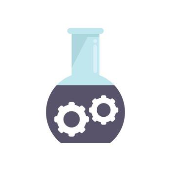 vector plano de icono de control de engranajes de matraz. centro de negocios