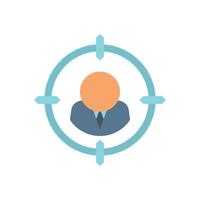 Job online target icon flat vector. Business search vector