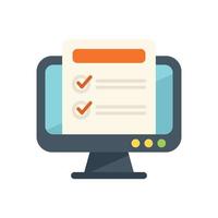 Approved job search icon flat vector. Online computer vector