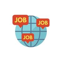 Global online job icon flat vector. Internet work vector