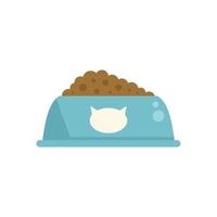 Cat food bowl icon flat vector. Pet feed vector