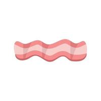 Grilled bacon icon flat vector. Crispy meat vector