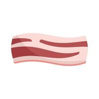 Beef bacon icon flat vector. Breakfast meat vector