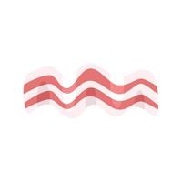 Slice bacon icon flat vector. Meat crispy vector