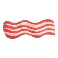 Food bacon icon flat vector. Slice meat vector