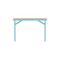 Office table icon flat vector. Wood furniture vector