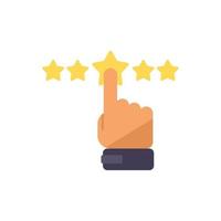 Star point review icon flat vector. Customer trust vector