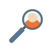 Hire job magnifier icon flat vector. Online search vector