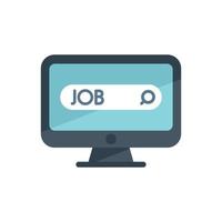 Job tap search icon flat vector. Online interview vector