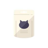 Small cat pack icon flat vector. Animal snack vector