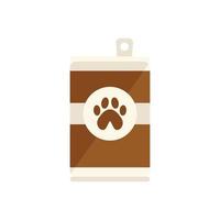 Chicken dog food can icon flat vector. Pet animal vector