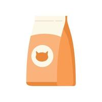 Cat food pack icon flat vector. Pet feed vector