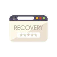 Recovery page icon flat vector. Ui log vector
