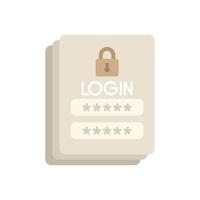 Login password icon flat vector. Page log vector