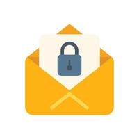 Security mail icon flat vector. Page log vector