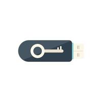 Usb flash password recovery icon flat vector. Page account vector