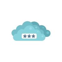 Data cloud password recovery icon flat vector. Page log vector