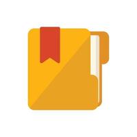 Folder mark icon flat vector. Favorite mark vector