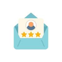 Mail review icon flat vector. Customer trust vector