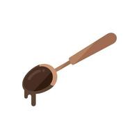 Chocolate paste spoon icon flat vector. Cocoa cream vector