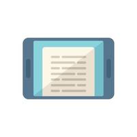 Online tablet study icon flat vector. Book training vector