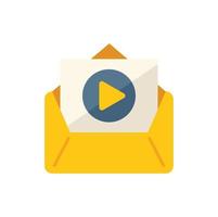 Video course mail icon flat vector. Distance study vector