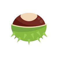 Nature chestnut icon flat vector. Tree fruit vector