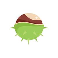 Season chestnut icon flat vector. Fruit tree vector